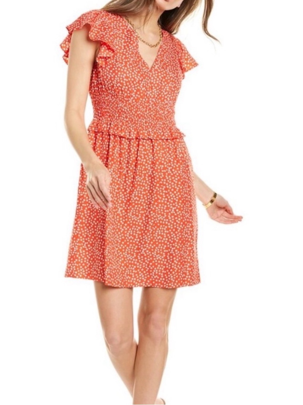 Rebecca Taylor Malia Ruffle Red Floral Dress M